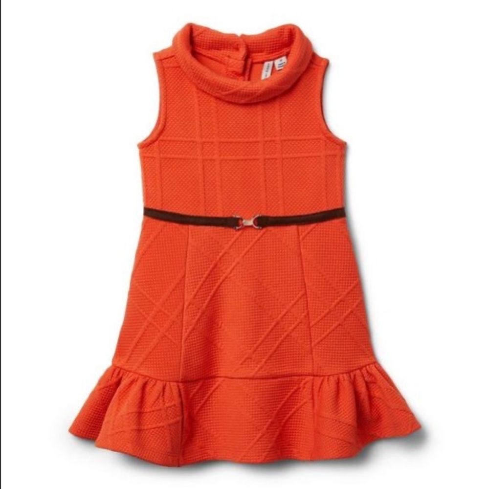JANIE AND JACK RUFFLE HEM JACQUARD DRESS